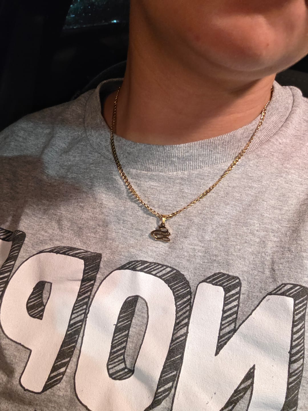 Customer photo review of Flower Initial Necklace w/ Clip Chain