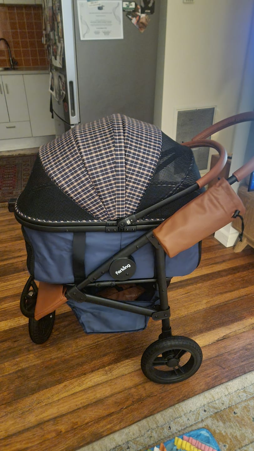 Customer photo review of Fur King Jogger Dog Pram