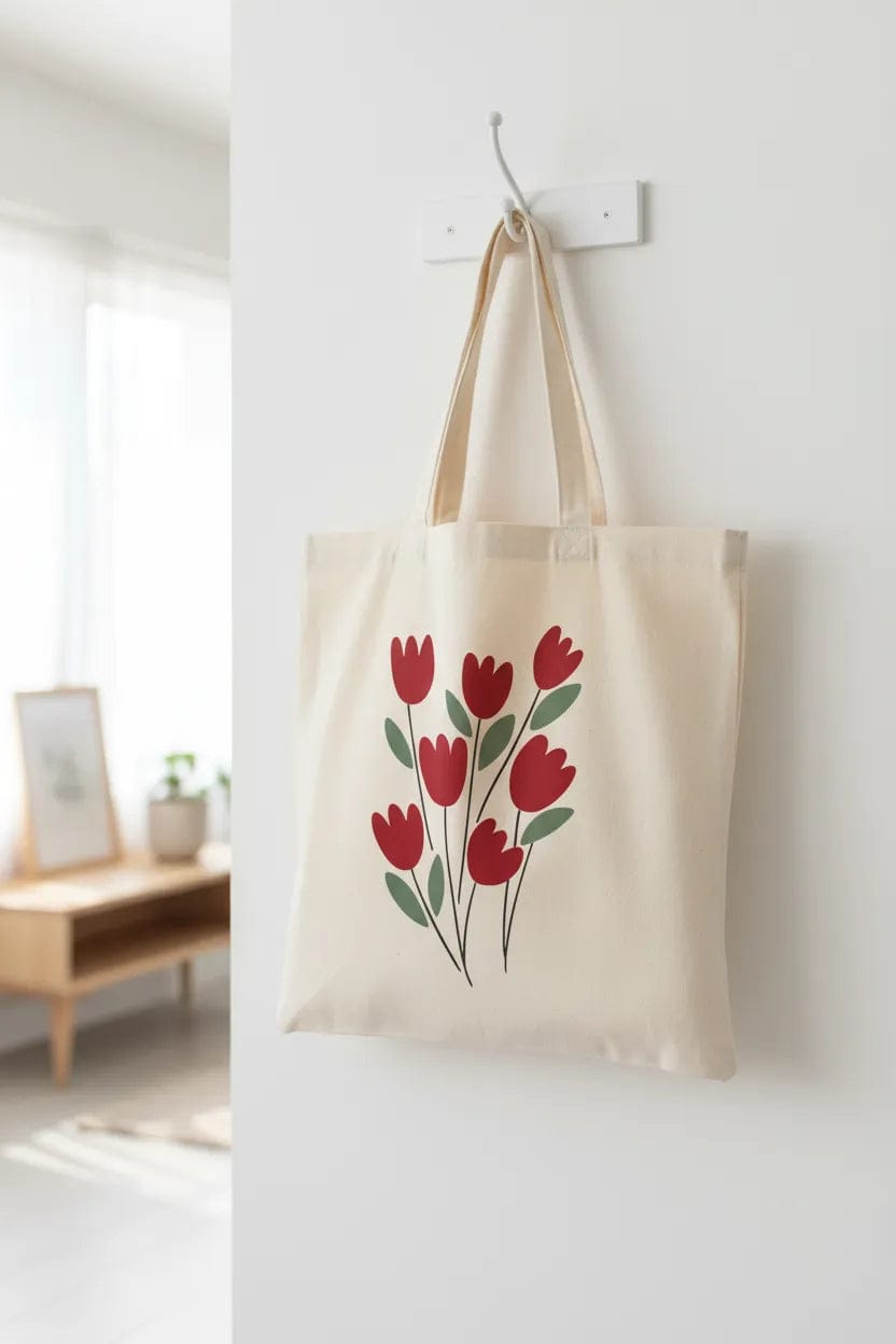 Customer photo review of Wrapzy Red Tulip Tote Bag