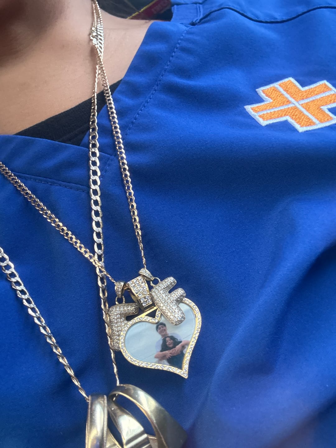Customer photo review of Iced Photo Pendant w/ Cuban Chain