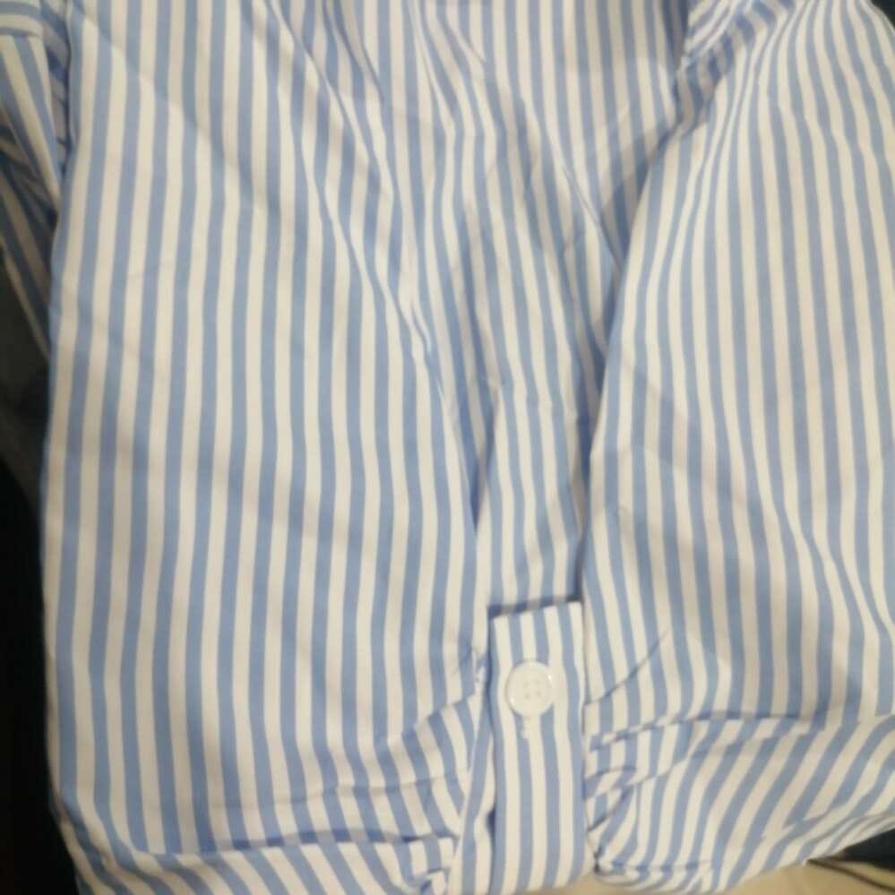 Customer photo review of Ninonine "Lucille" | Ruched Striped Tailored Shirt