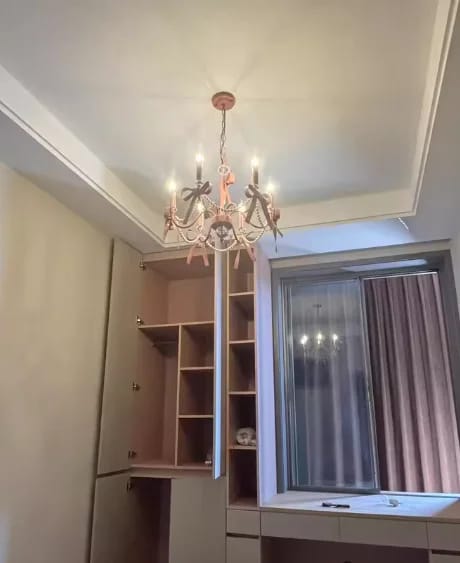 Customer photo review of Pink Crystal Kids Chandelier