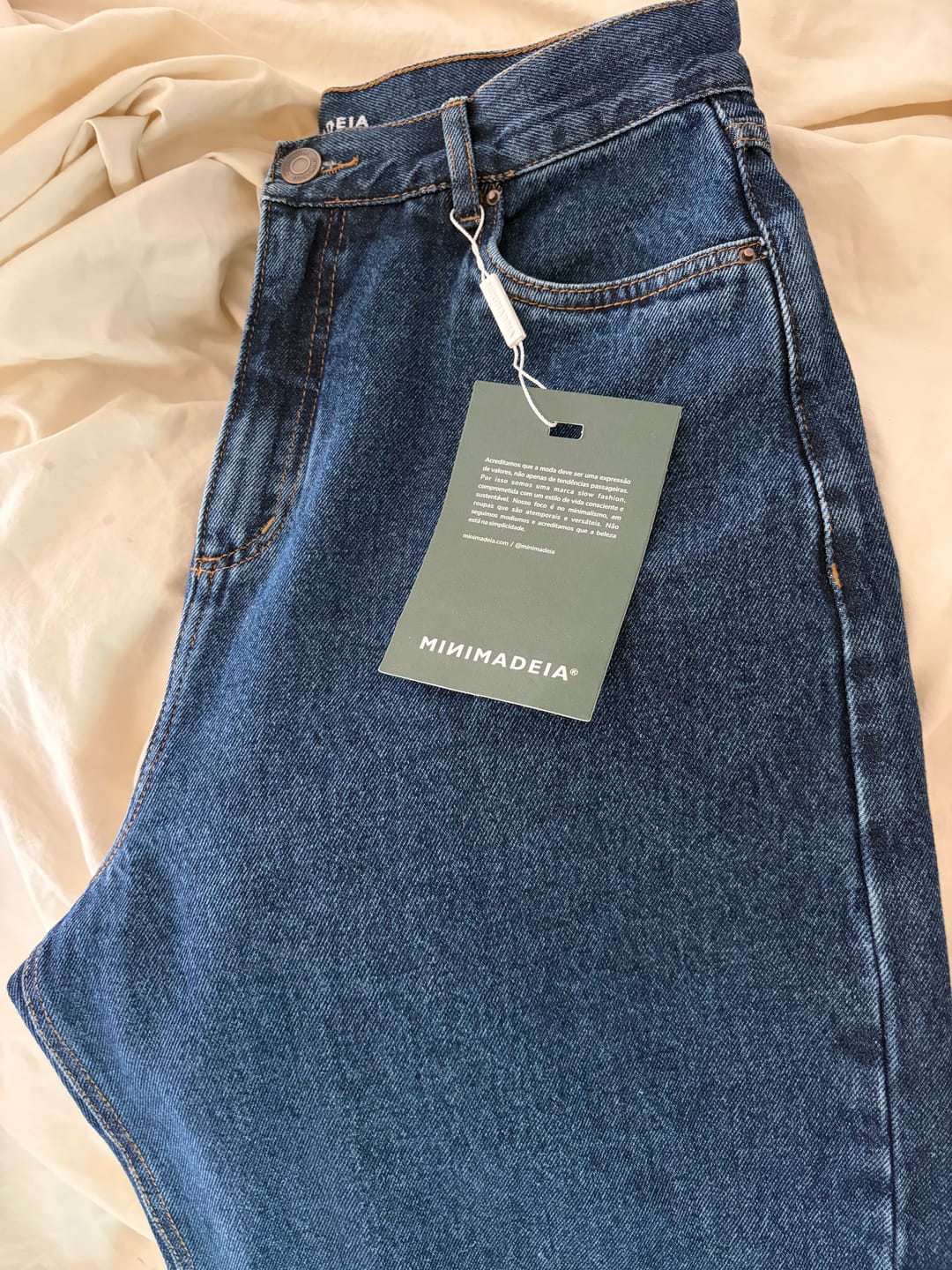 Customer photo review of Calça Jeans Wide Leg Buriti Azul Escuro