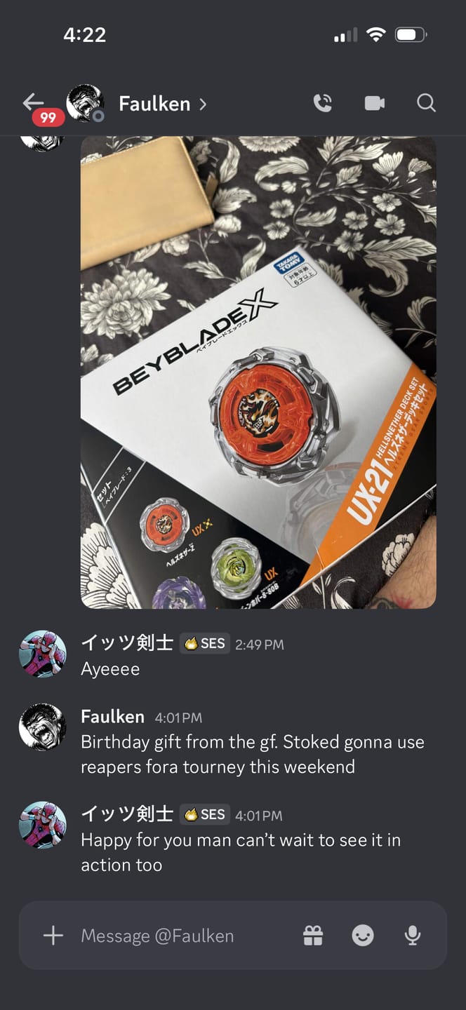 Customer photo review of Takara Tomy Beyblade X UX-21 Hells Nether Deck Set