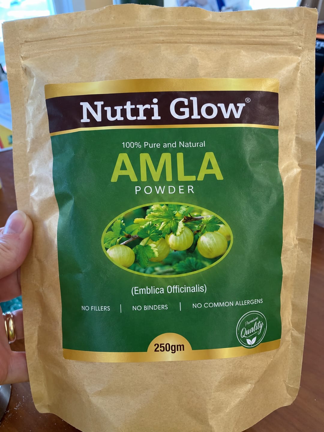 Customer photo review of Nutri Glow Organic Amla (Indian gooseberry) powder 250gms