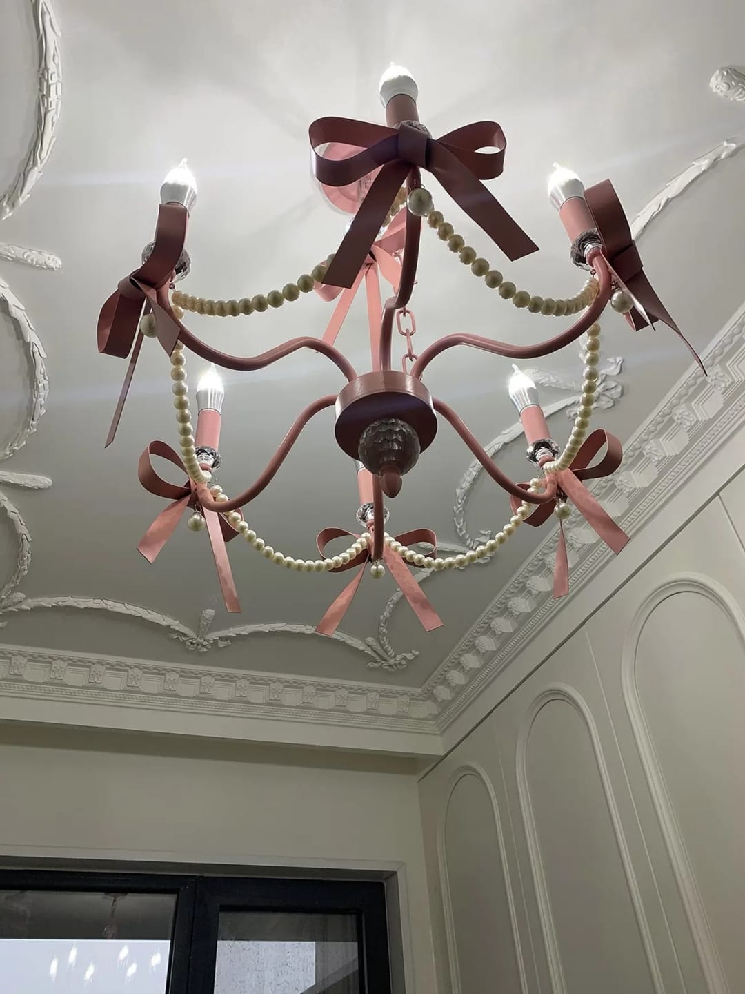 Customer photo review of Pink Crystal Kids Chandelier
