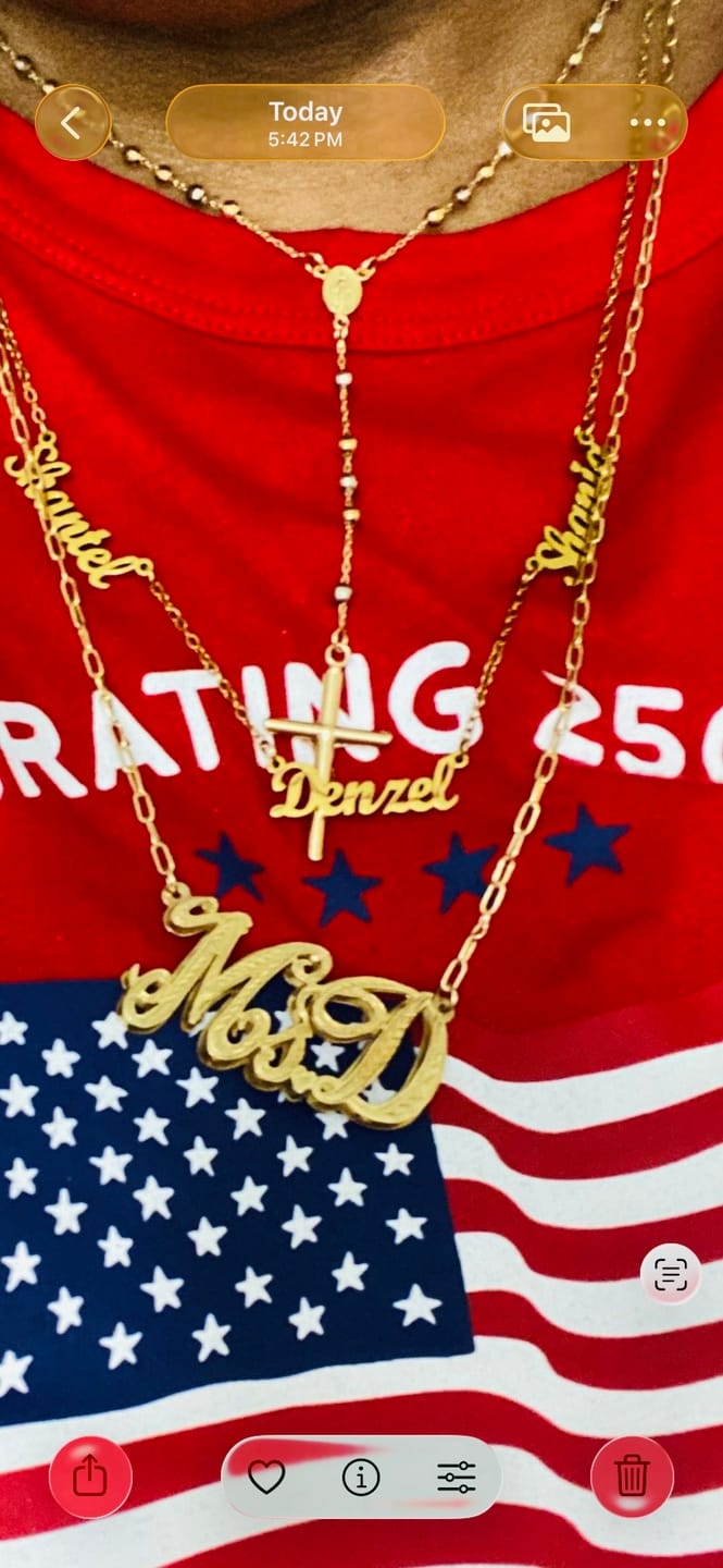 Customer photo review of The Custom Signature Name Necklace