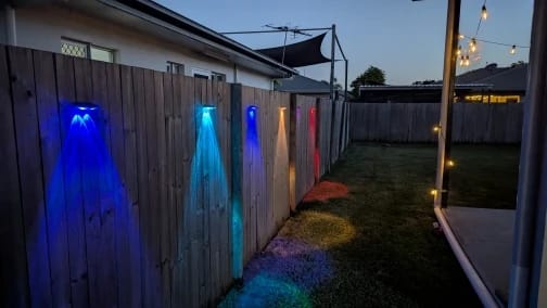 Customer photo review of Pack Solar Fence Lights Multi