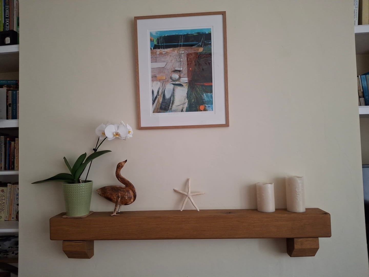 Customer photo review of Rustic Oak Beam Shelf with Corbels