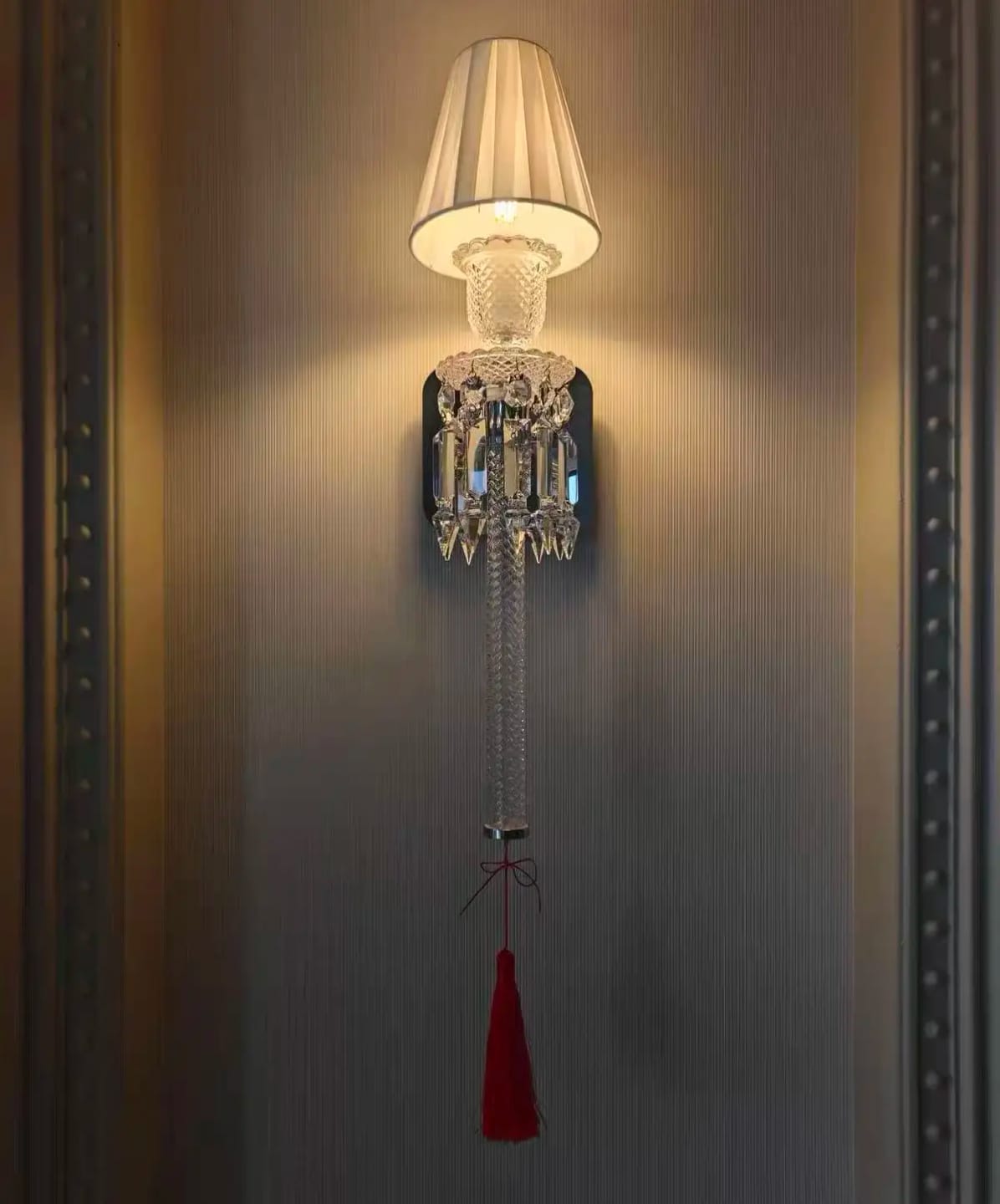 Customer photo review of Crystal Headboard Wall Lamp