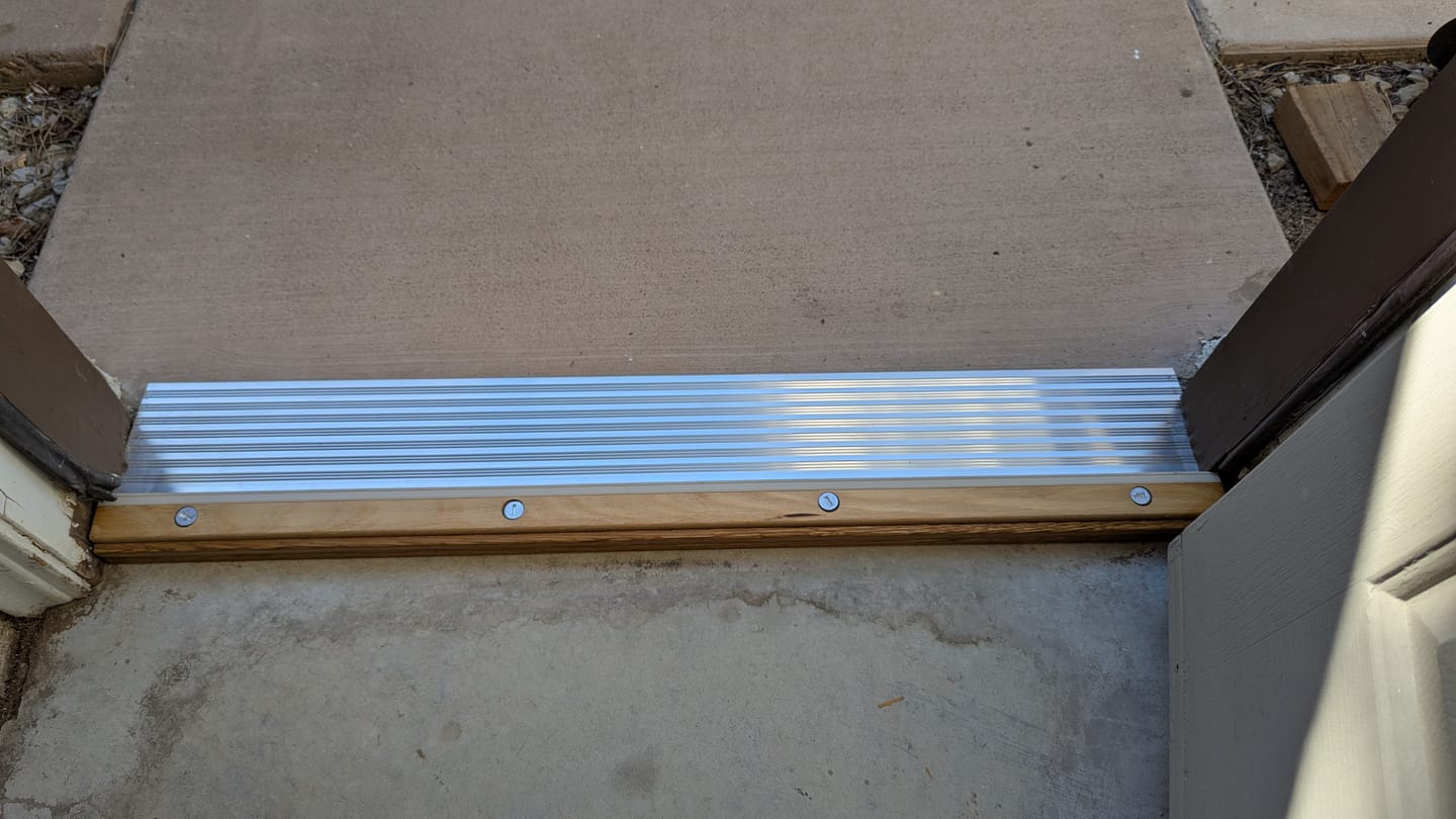 Customer photo review of 32" x 6" Inswing Threshold