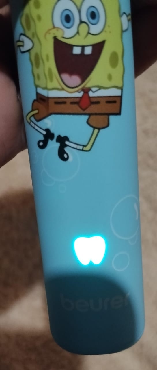 Customer photo review of Cepillo Dental Eléctrico para Niños Bob Esponja® Modelo Bob Esponja | Beurer