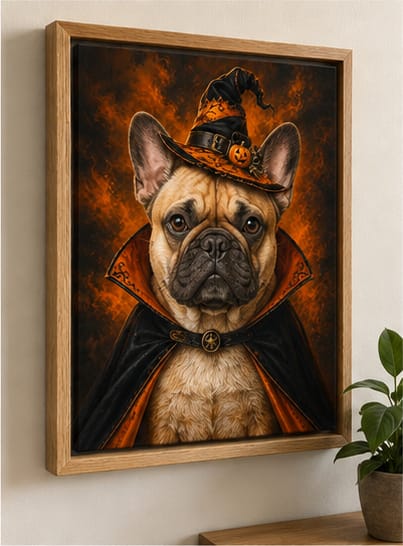 Customer photo review of Custom Halloween Pet Portrait Canvas