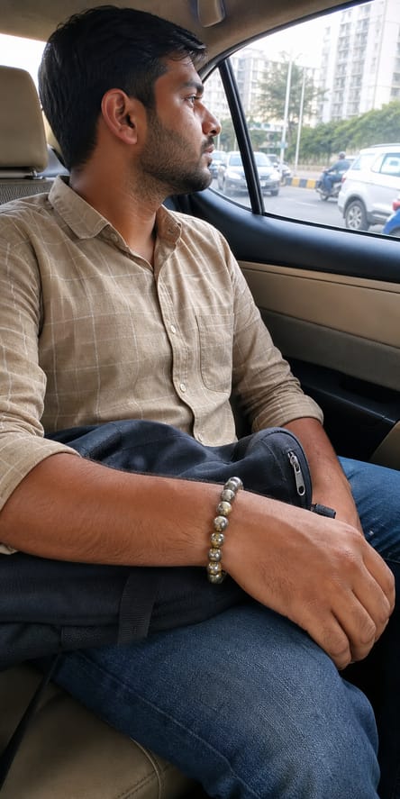 Customer photo review of Pyrite Bracelet – Natural Prosperity & Confidence Gemstone Bracelet