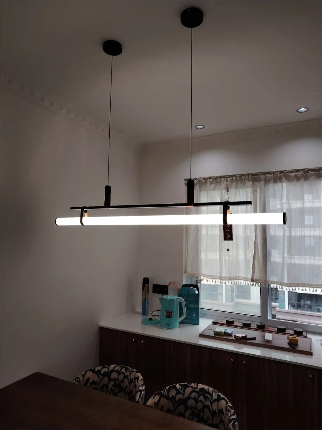 Customer photo review of Long Tube Dining Pendant