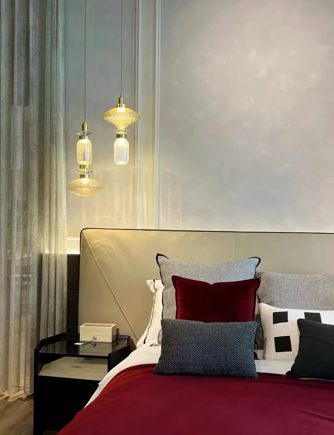 Customer photo review of Amber Glass Pendant Lamp
