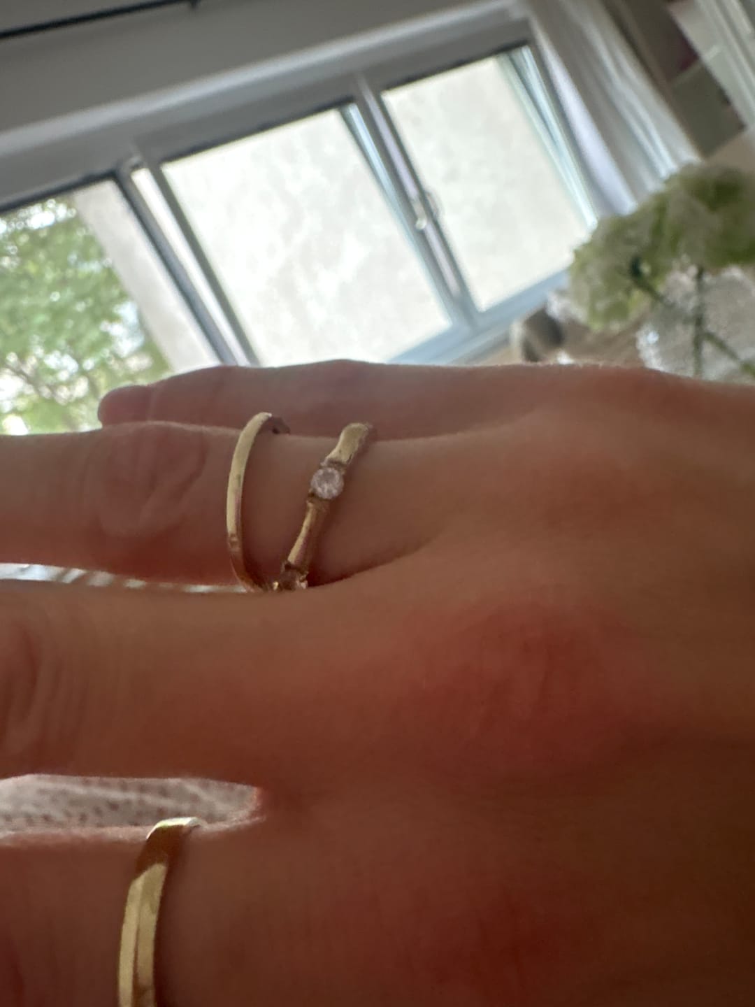 Customer photo review of Bamboo Ring With Stones