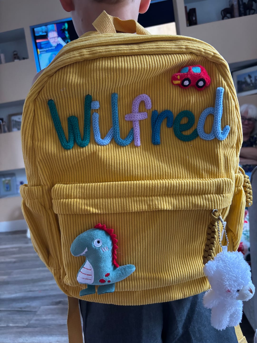 Customer photo review of K&C - Personalized Knitted Backpack