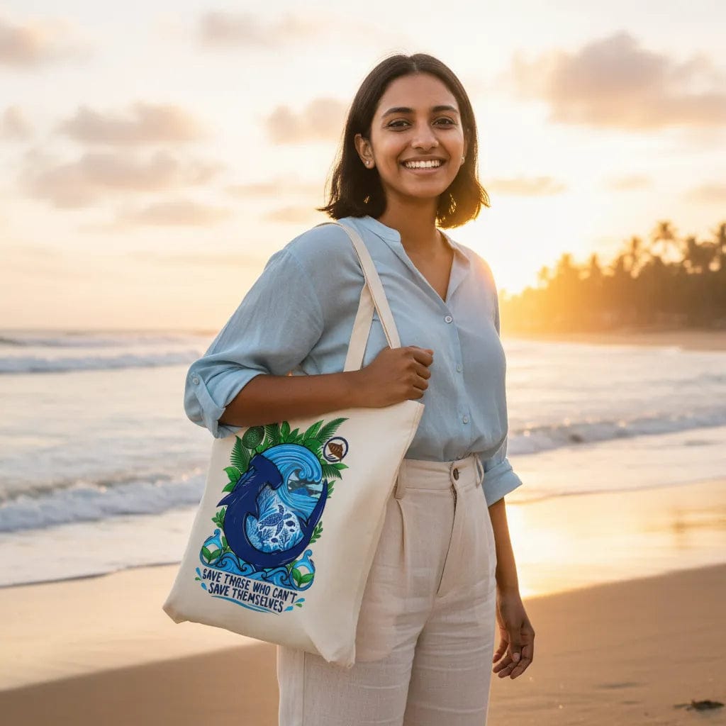 Customer photo review of Wrapzy Fish Canvas Tote Bag