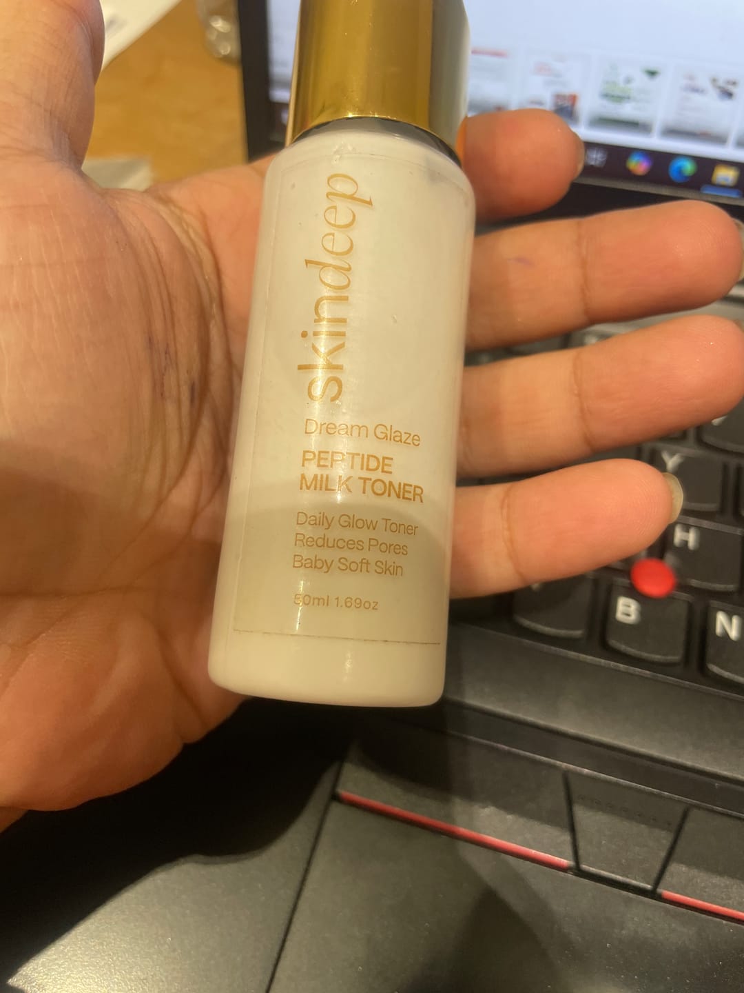 Customer photo review of DREAM GLAZE - Peptide Milk Toner