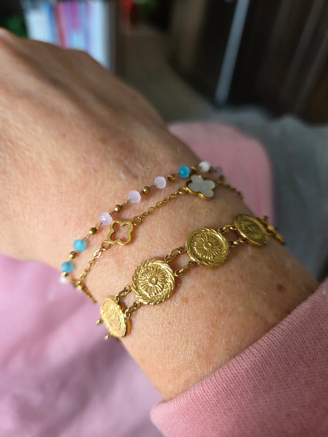 Customer photo review of Lara Gold  Medallion Bracelet