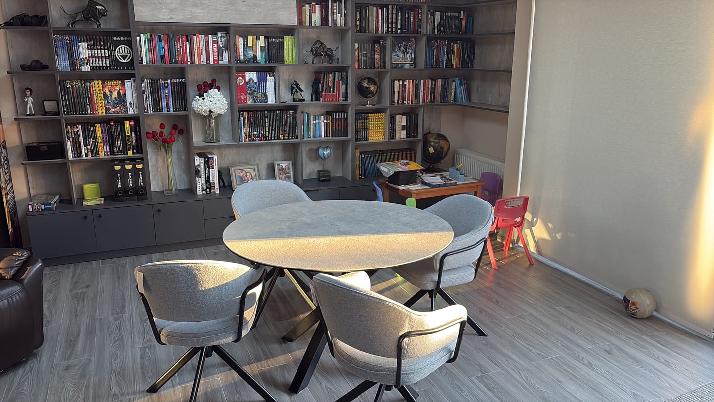 Customer photo review of Silla Home Office Stanford Giratoria Gris Oscuro