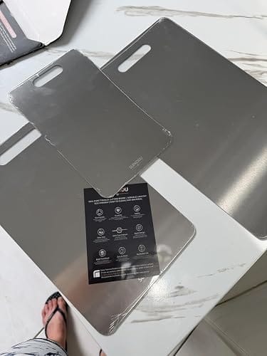 Customer photo review of Titanium Cutting Board Set of 3 - Double-Sided, Dishwasher Safe