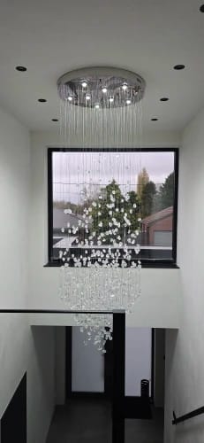 Customer photo review of Stone Crystal Staircase Chandelier