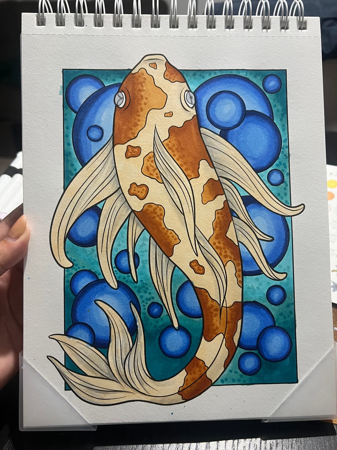 Customer photo review of Ohuhu x Jade Summer Alcohol Markers & Coloring Book Set, 47 Colors + 1 Colorless Blender, Honolulu B, Brush & Fine Dual Tips