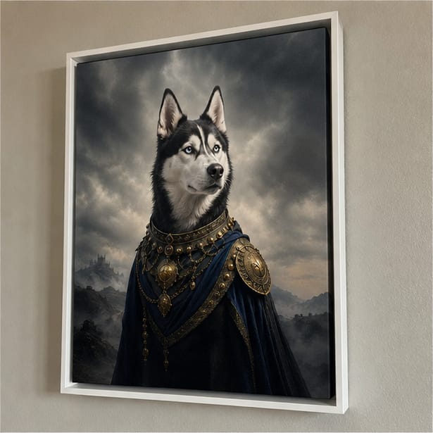 Customer photo review of Custom Royal Guardian Pet Portrait Canvas Wall Art