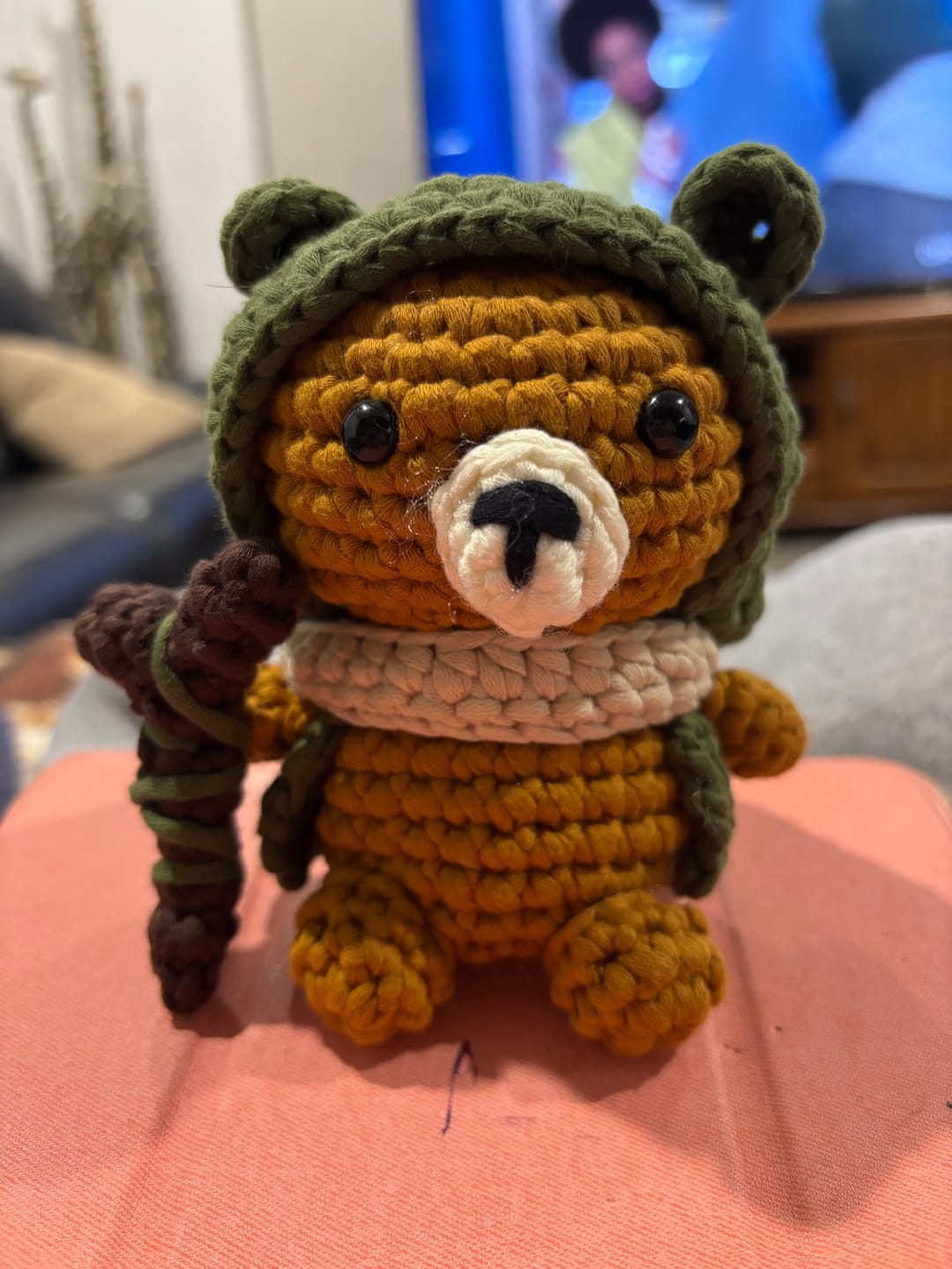 Customer photo review of Grun The Druid Bear Crochet Kit