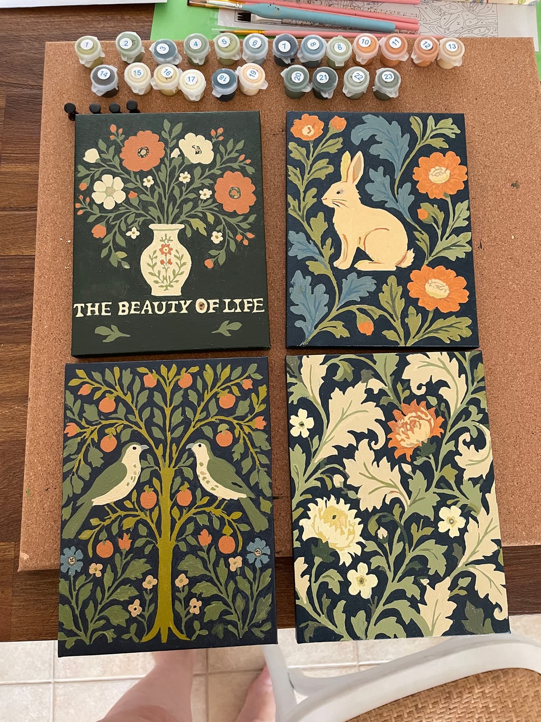 Customer photo review of 4 Mini Paintings - Garden Tapestry Set
