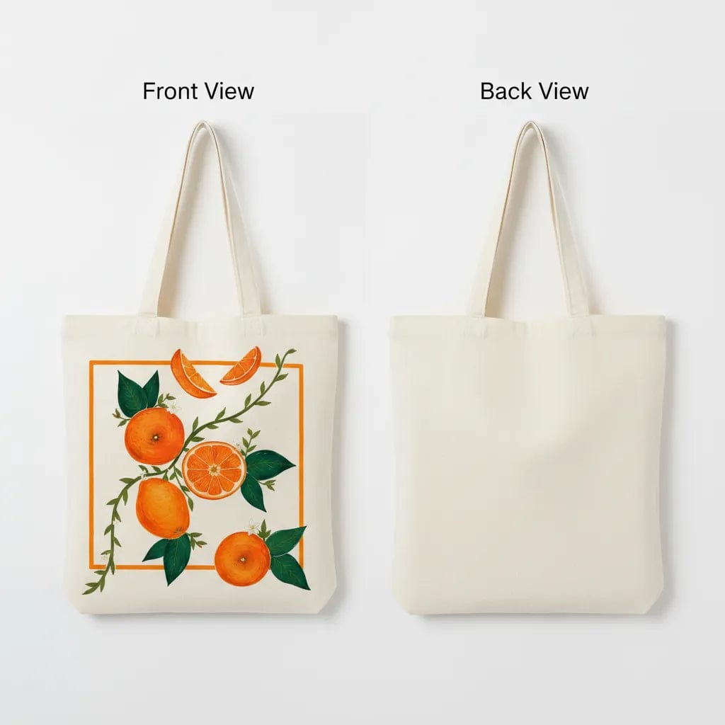 Customer photo review of Wrapzy Orange Botanical Tote Bag