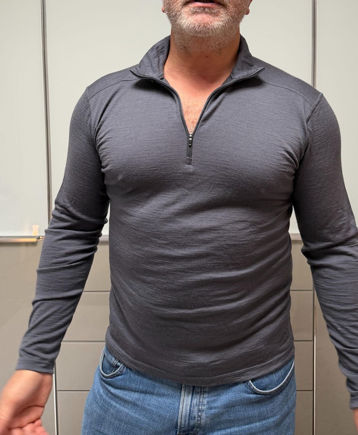 Customer photo review of Langarmshirt Herren 100% Merino mit Zip