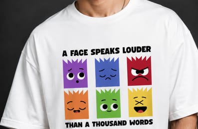 Customer photo review of A Face Speaks Louder Oversized Unisex Streetwear Tshirt| Prospera