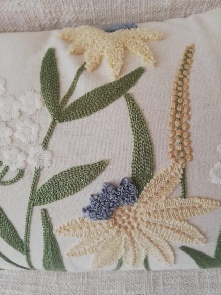 Customer photo review of Floral Embroidered Cushion Cover