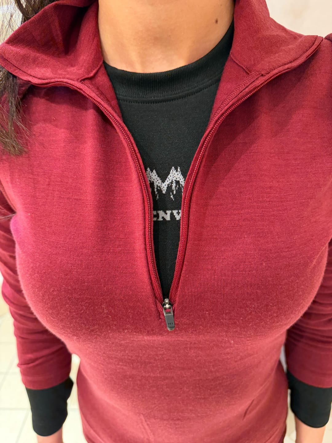 Customer photo review of Langarmshirt Damen 100% Merino mit Zip