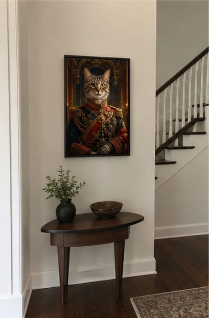 Customer photo review of Custom Royal Commander Pet Portrait Canvas