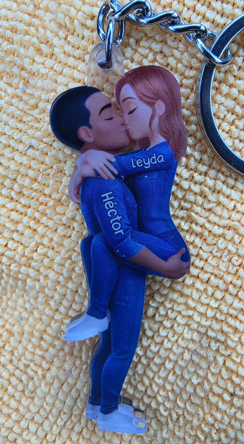 Customer photo review of Kissing Couple - Personalized Keychain, Gift for Couple