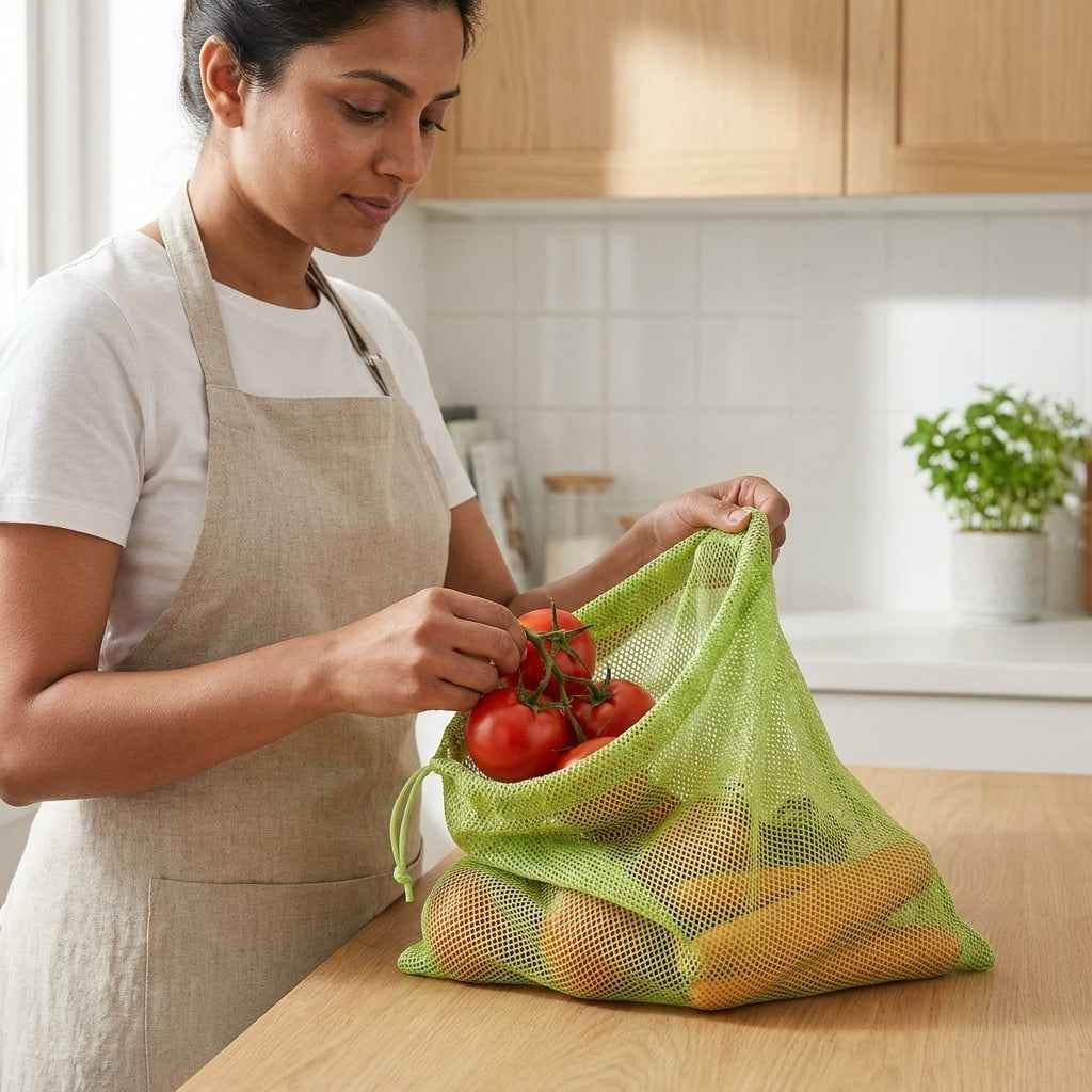 Customer photo review of Wrapzy Mesh Vegetable Bags