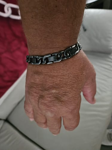 Customer's Silver Ghost Cuban Link Bracelet worn on wrist, showing the metallic finish.