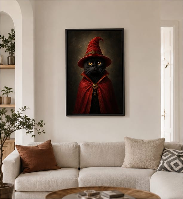 Customer photo review of Custom Witch Pet Portrait Canvas Wall Art