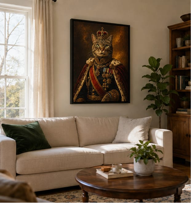 Customer photo review of Custom Royal Pet Portrait Canvas