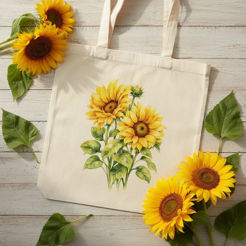 Customer photo review of Wrapzy Watercolor Sunflower Tote Bag