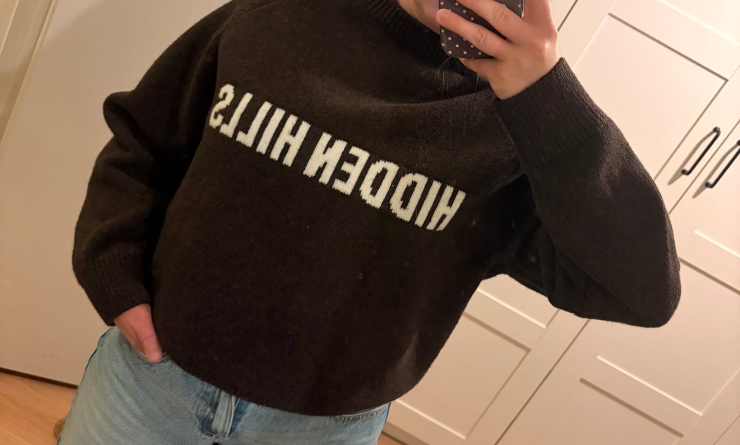 Customer photo review of KNIT SWEATER DARK BROWN