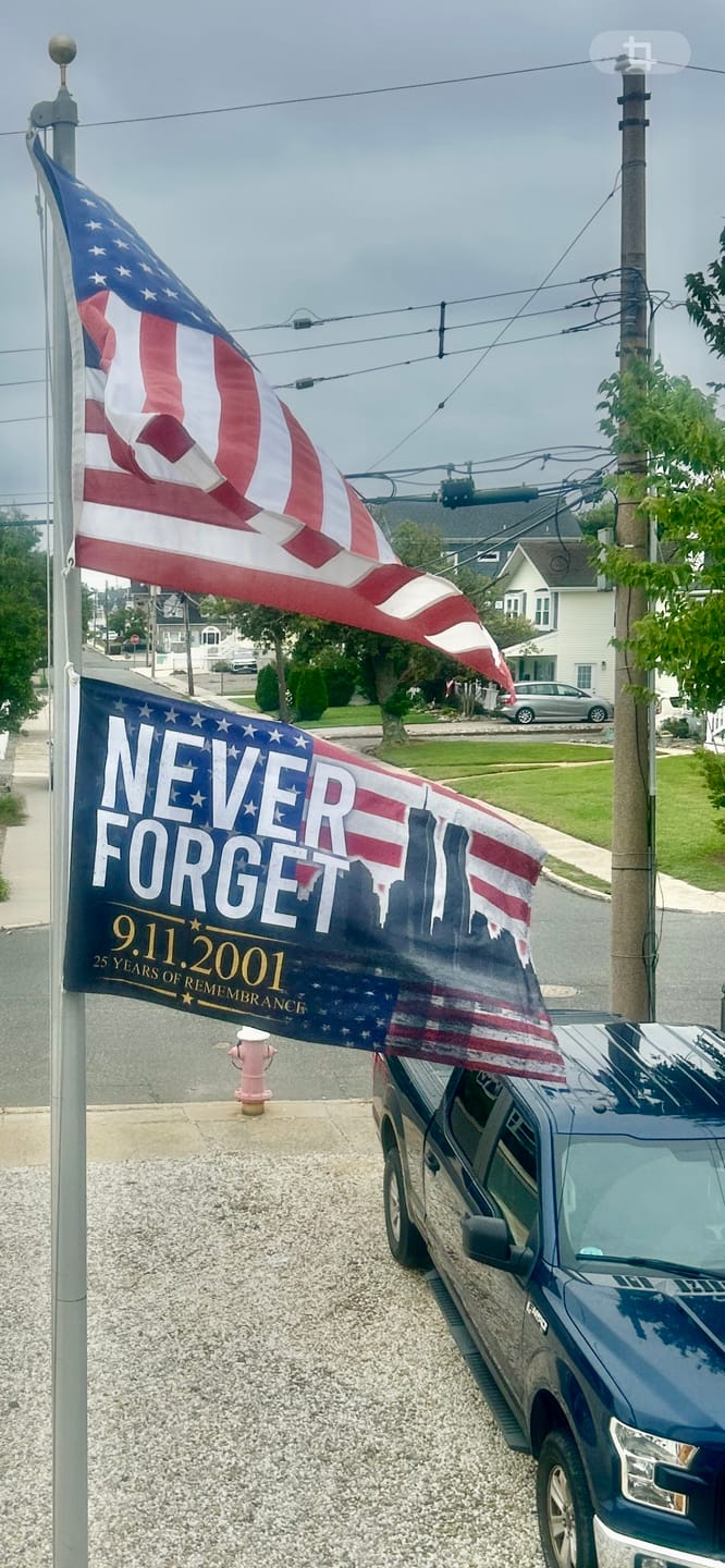 Customer photo review of Never Forget 9.11.2001 Flag