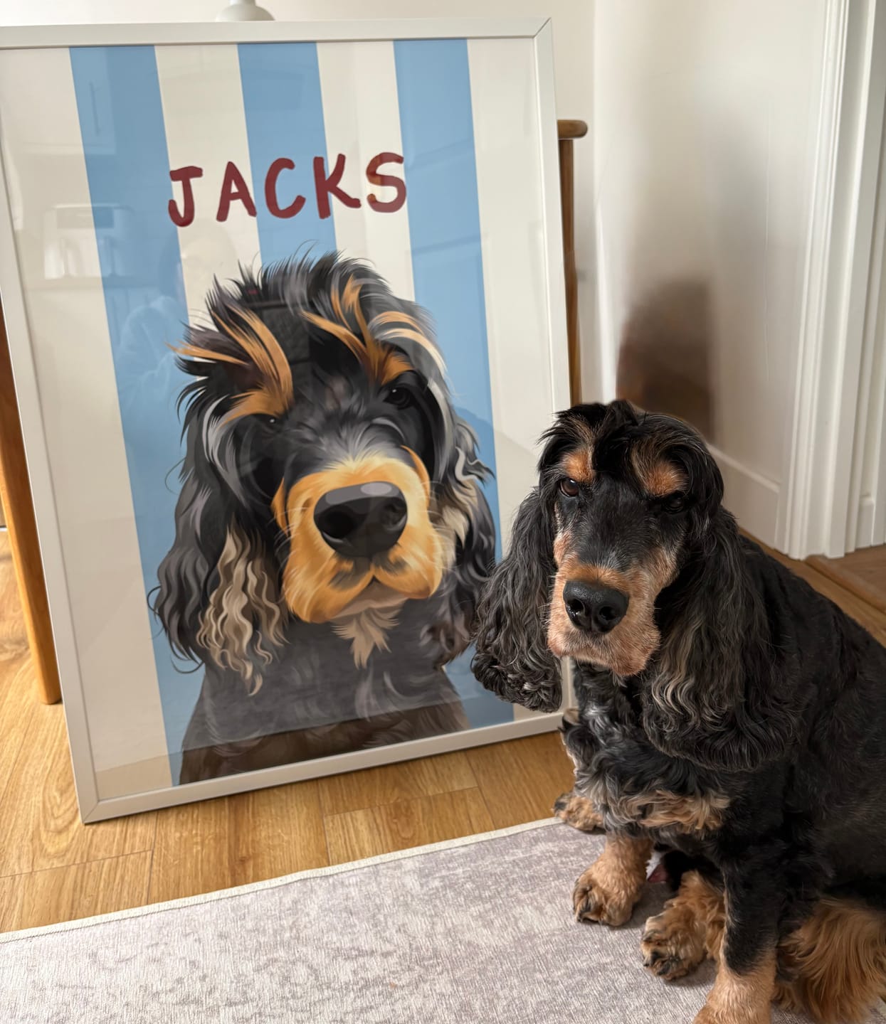 Customer photo review of Stripy | Custom Pet Portrait