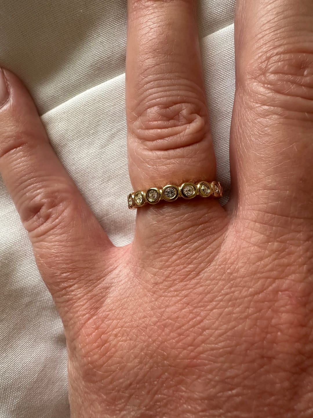 Customer photo review of Bezel Tennis Ring