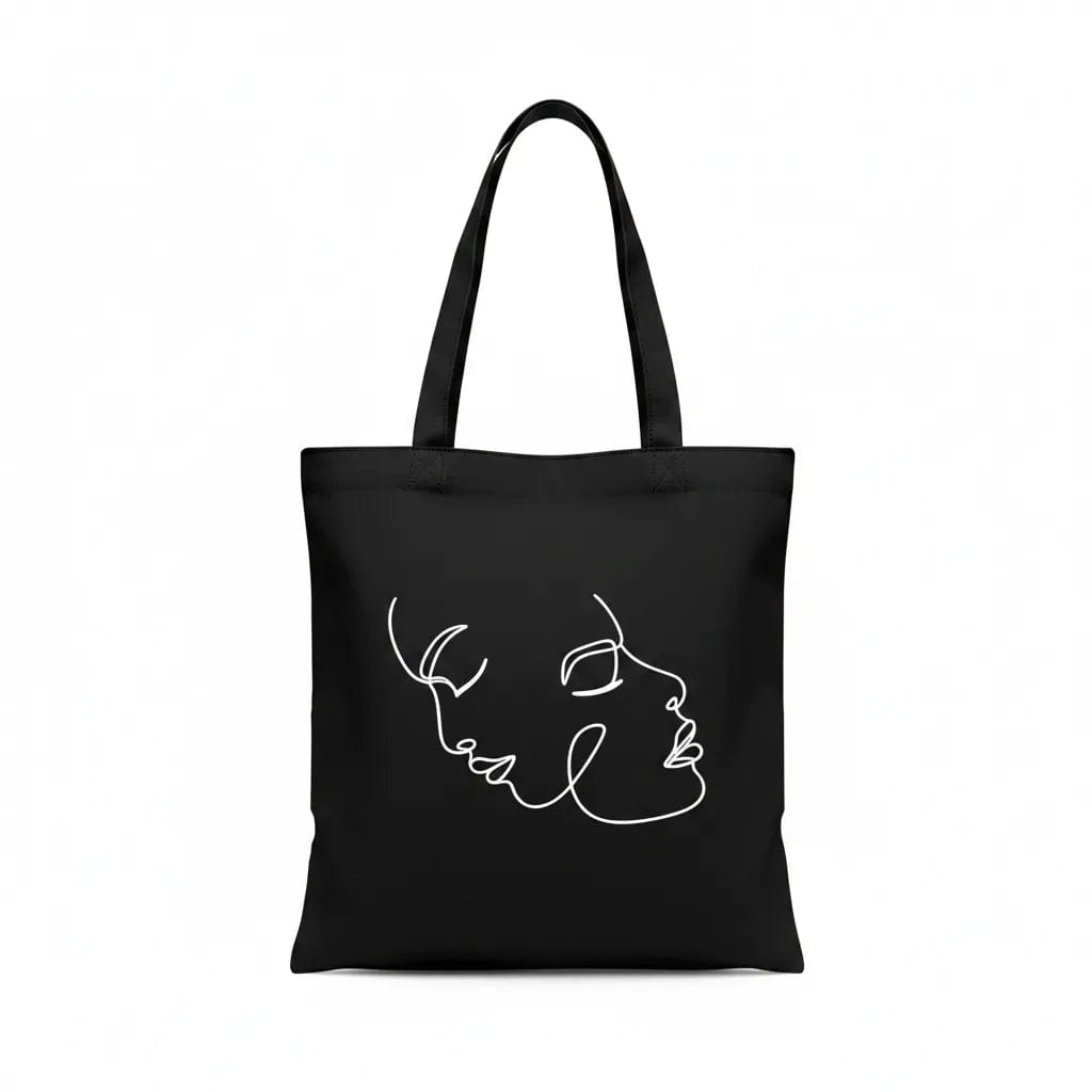 Customer photo review of Wrapzy One Line Art Face Tote Bag