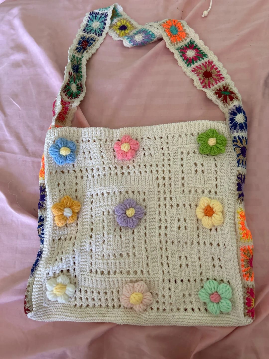 Customer photo review of Bolso artesanal crochet